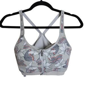 Victoria's Secret Sport Knockout Sports Bra Size 34D Grey Butterflies